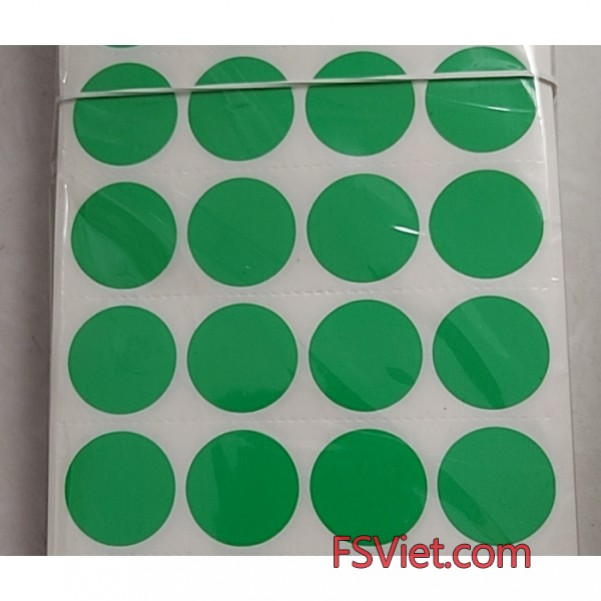 Decal tròn đường kính 10mm màu xanh lá